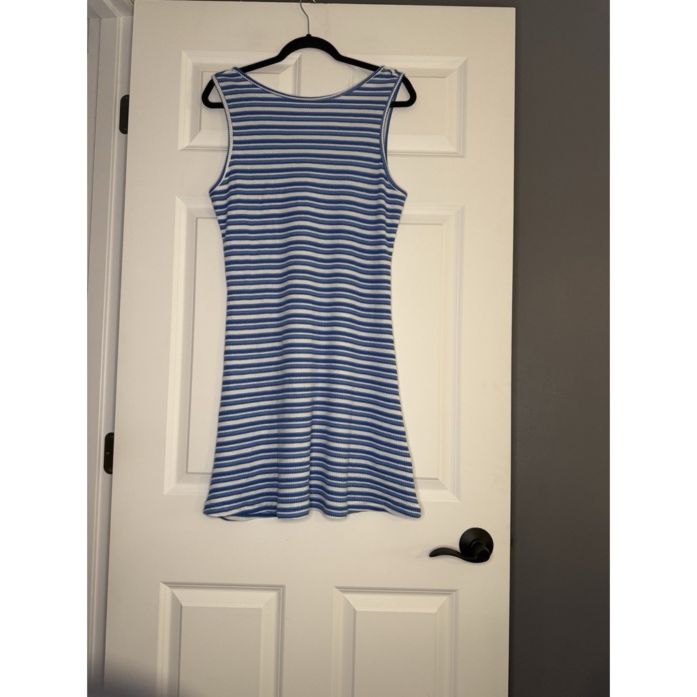 Cupshe Blue White Stripe Knit Mini Dress Large Nwt